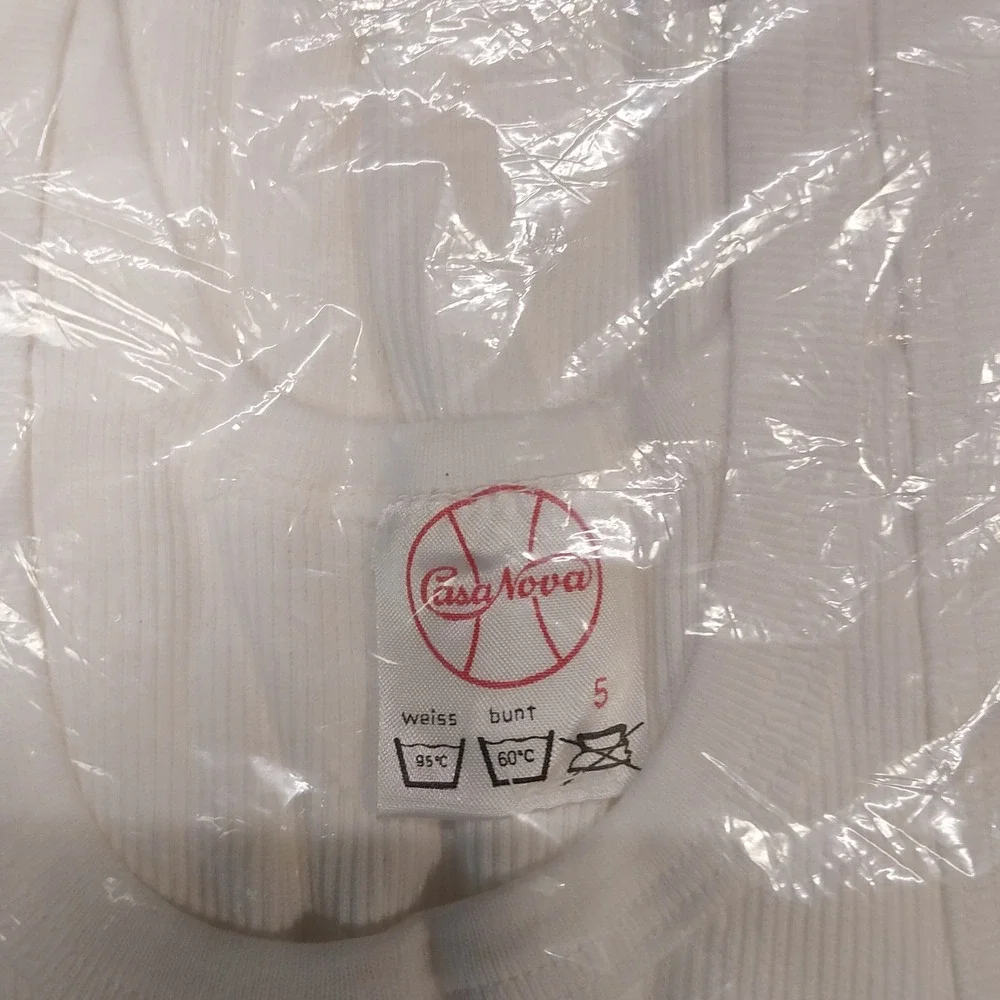 Vintage Casa Nova West Germany Sportjacke M Ribbed Tank Top White Size 5 NOS 60s